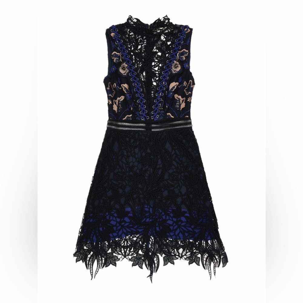 SELF-PORTRAIT Clementine Bicolor Lace Sleeveless Dress